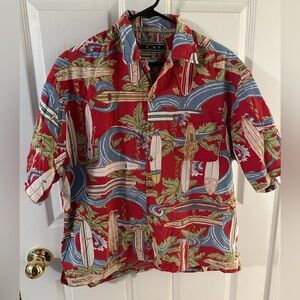 Men's vintage Ocean Pacific Surf Print Button-Up Shirt